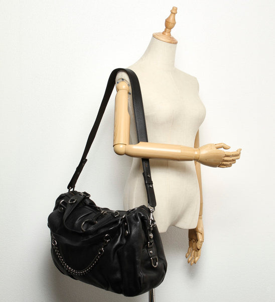 グッチ 228585 ブラック  レザー トートバッグ レディース GUCCI 中古