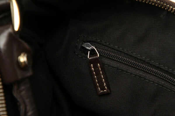 グッチ アビー 189833 ブラウン  レザー ショルダーバッグ レディース GUCCI 中古