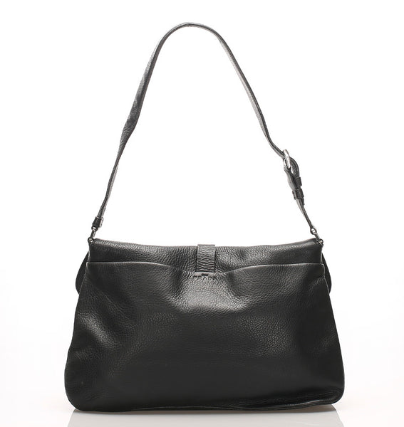 プラダ BR0648 ブラック  レザー ショルダーバッグ レディース PRADA 中古
