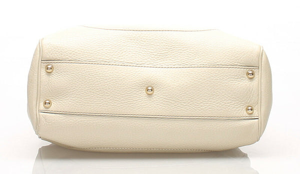 グッチ バンブー 308360 ホワイト  レザー ハンドバッグ レディース GUCCI 中古