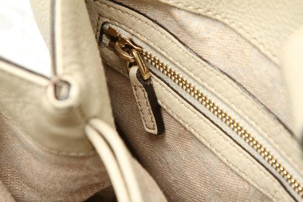 グッチ バンブー 308360 ホワイト  レザー ハンドバッグ レディース GUCCI 中古