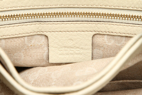 グッチ バンブー 308360 ホワイト  レザー ハンドバッグ レディース GUCCI 中古