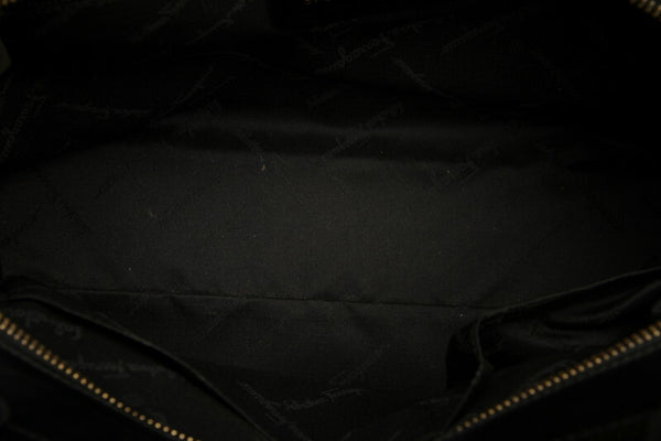 ガンチーニ アニマル DY-21 1319 ブラウン  ナイロン レザー トートバッグ レディース 中古