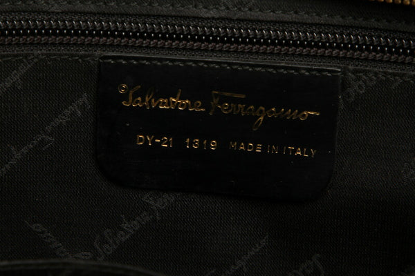 ガンチーニ アニマル DY-21 1319 ブラウン  ナイロン レザー トートバッグ レディース 中古