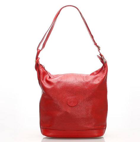 グッチ 001.090.0729 レッド  レザー ショルダーバッグ レディース GUCCI 中古