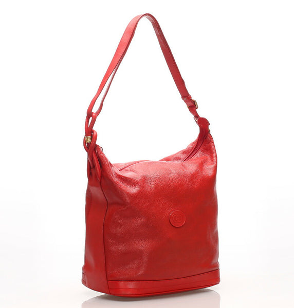 グッチ 001.090.0729 レッド  レザー ショルダーバッグ レディース GUCCI 中古