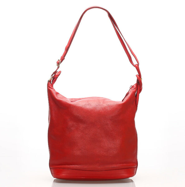 グッチ 001.090.0729 レッド  レザー ショルダーバッグ レディース GUCCI 中古