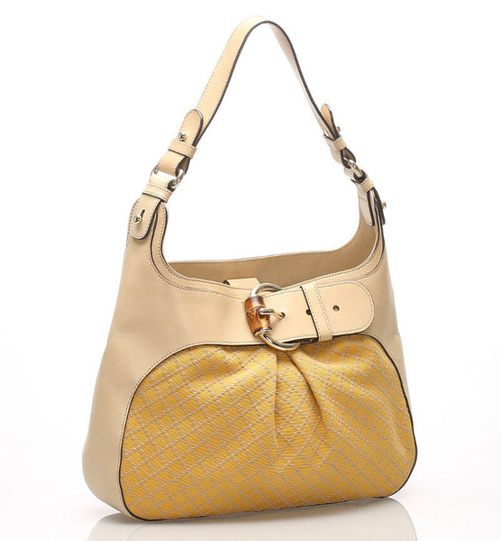 グッチ ディアマンテ 282310 イエロー  キャンバス レザー ショルダーバッグ レディース GUCCI 中古