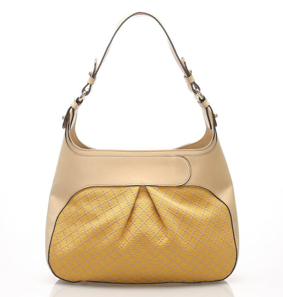グッチ ディアマンテ 282310 イエロー  キャンバス レザー ショルダーバッグ レディース GUCCI 中古