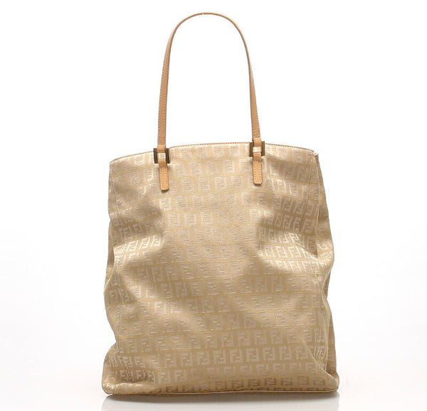 フェンディ ズッキーノ ブラウン  キャンバス レザー トートバッグ レディース FENDI 中古