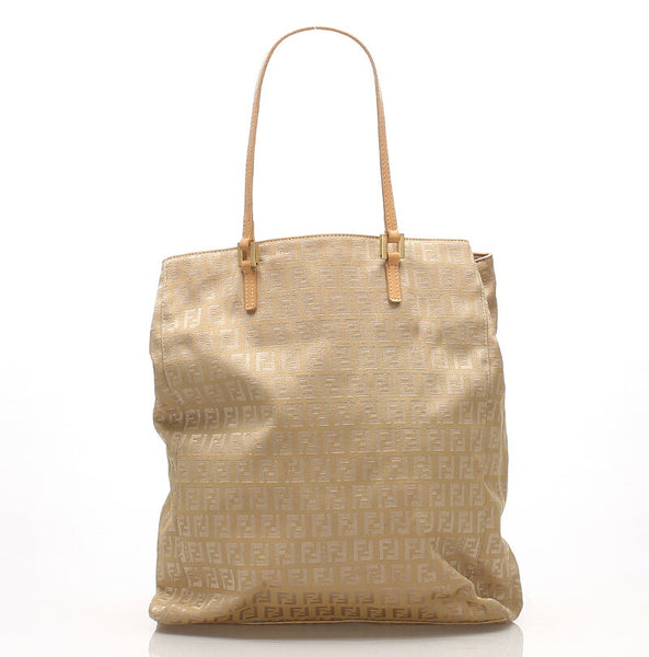 フェンディ ズッキーノ ブラウン  キャンバス レザー トートバッグ レディース FENDI 中古