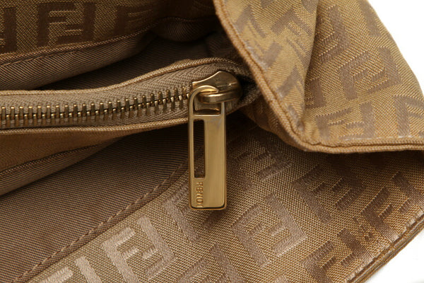 フェンディ ズッキーノ ブラウン  キャンバス レザー トートバッグ レディース FENDI 中古