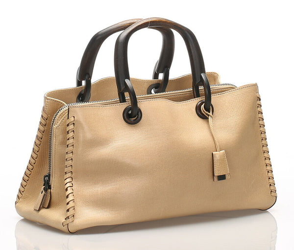 グッチ 106238 ベージュ レザー ハンドバッグ レディース GUCCI 中古