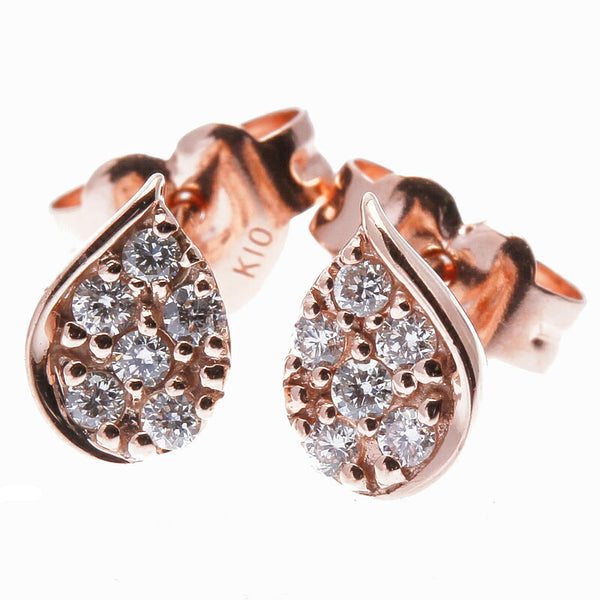 スタージュエリー K10PG ピンクゴールド ダイヤ0.06ct×2 ピアス レディース STAR JEWELRY 中古
