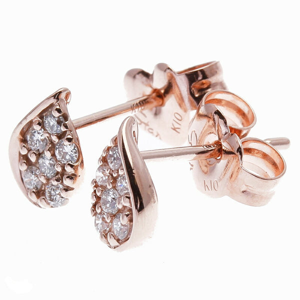スタージュエリー K10PG ピンクゴールド ダイヤ0.06ct×2 ピアス レディース STAR JEWELRY 中古
