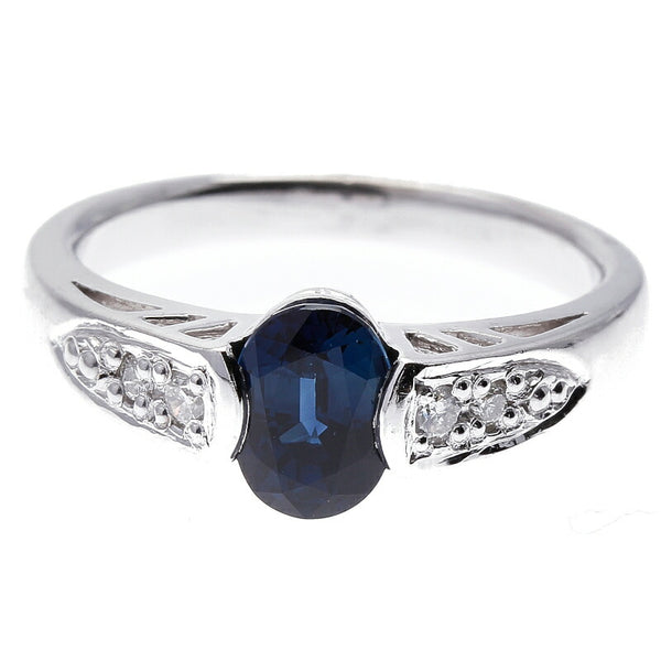 Pt900 プラチナ サファイア1.3ct ダイヤ0.09ct リング 指輪 レディース 12.5号 中古