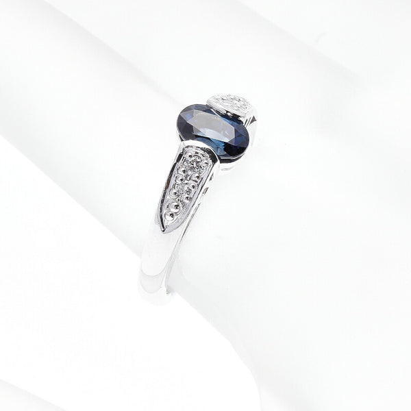 Pt900 プラチナ サファイア1.3ct ダイヤ0.09ct リング 指輪 レディース 12.5号 中古