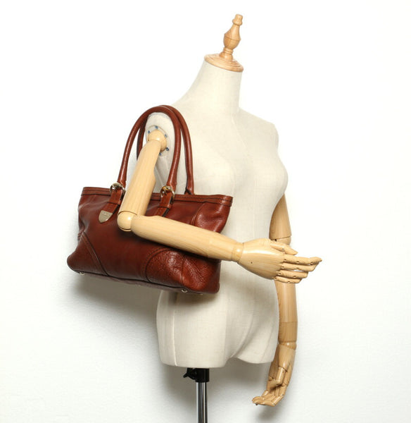 グッチ シマ 181511 ブラウン  レザー トートバッグ レディース GUCCI 中古