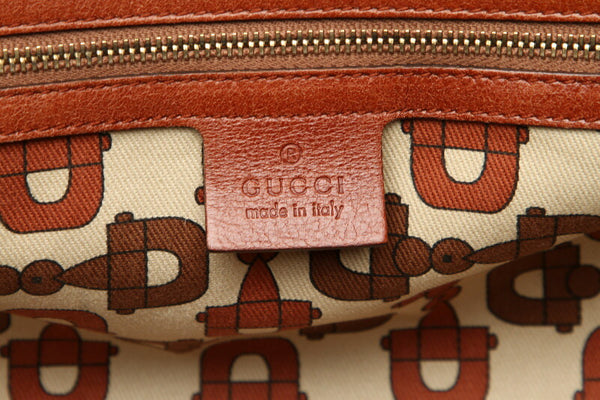 グッチ シマ 181511 ブラウン  レザー トートバッグ レディース GUCCI 中古