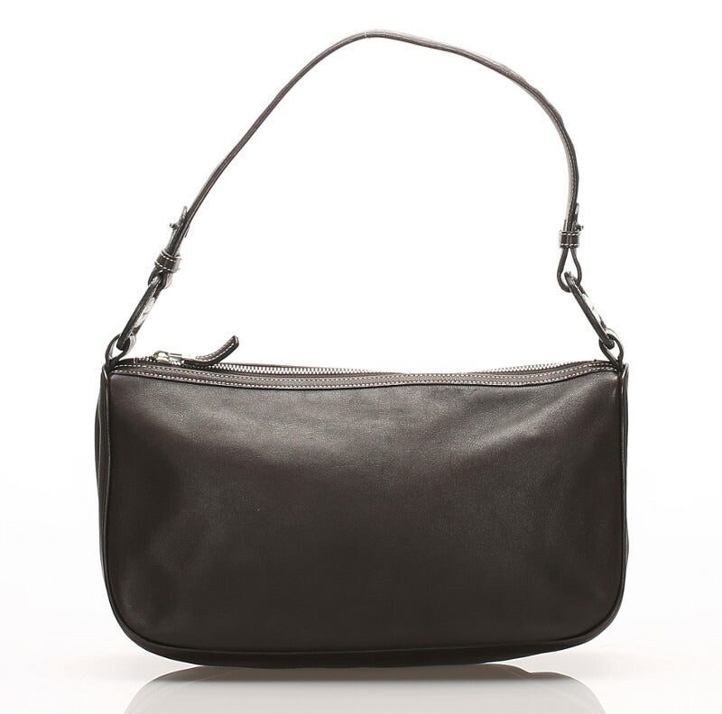 ガンチーニ AF-21 3382 ブラウン  レザー ショルダーバッグ レディース 中古