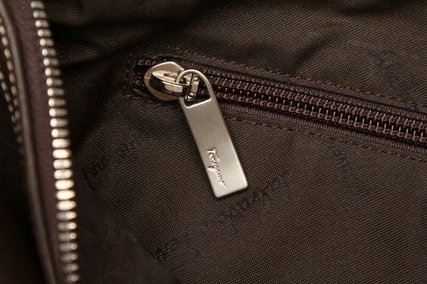 ガンチーニ AF-21 3382 ブラウン  レザー ショルダーバッグ レディース 中古