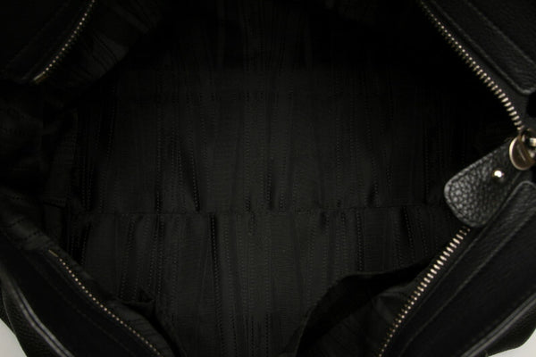 ガンチーニ AU-21 B182 ブラック  レザー ショルダーバッグ レディース 中古