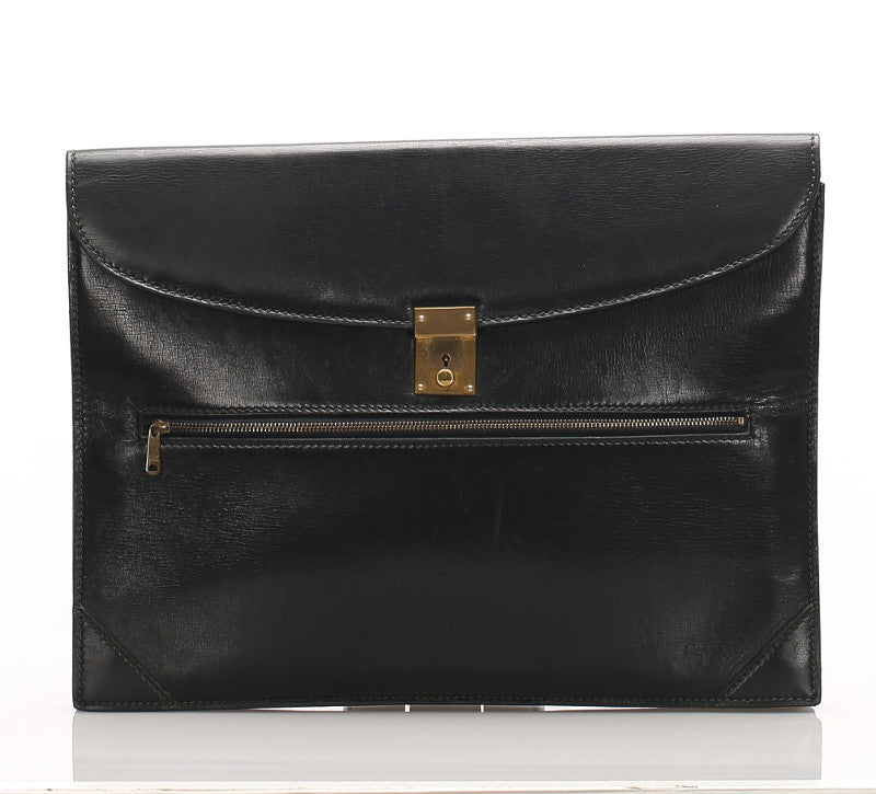 グッチ オールドGUCCI ブラック  レザー クラッチバッグ レディース GUCCI 中古