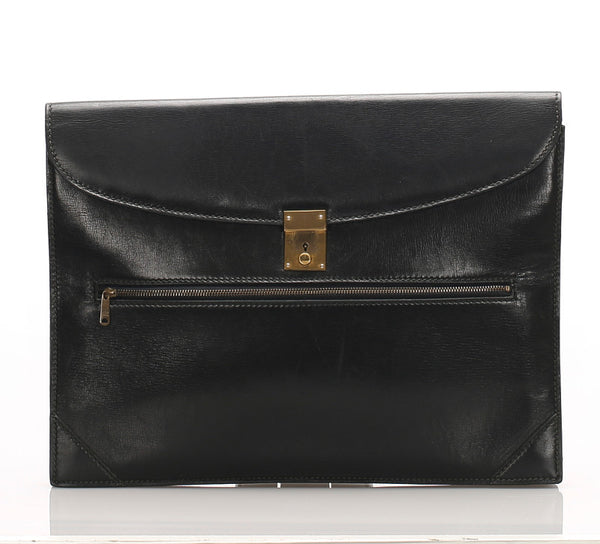 グッチ オールドGUCCI ブラック  レザー クラッチバッグ レディース GUCCI 中古