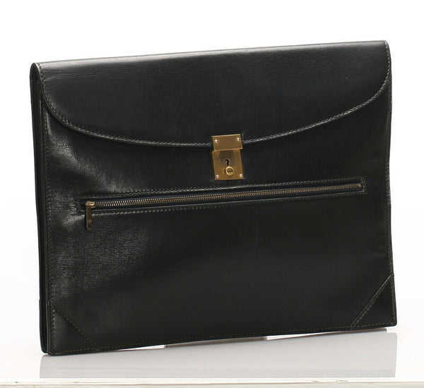 グッチ オールドGUCCI ブラック  レザー クラッチバッグ レディース GUCCI 中古