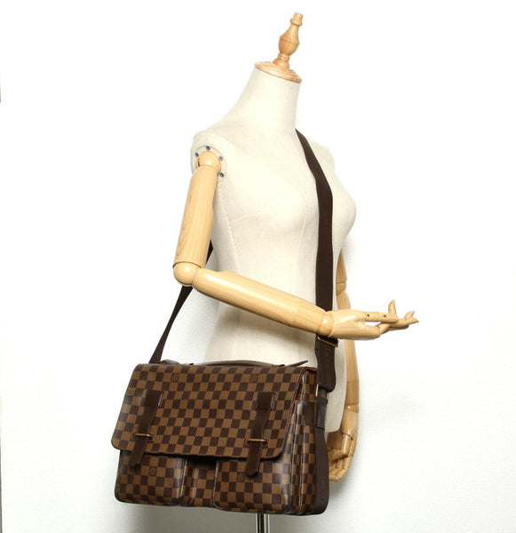 ルイ ヴィトン ダミエ ブロードウェイ Ｎ42270 ブラウン PVC レザー ハンドバッグ ショルダーバッグ 2WAY レディース LOUIS VUITTON 中古