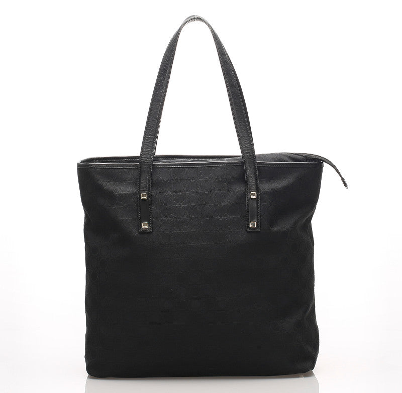 ガンチーニ AU-21 2812 ブラック  ナイロン レザー トートバッグ レディース 中古