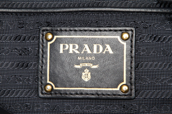 プラダ ブルー ナイロン レザー ハンドバッグ ショルダーバッグ 2WAY レディース PRADA 中古