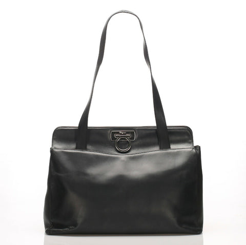 ガンチーニ DH-21 8276 ブラック  レザー トートバッグ レディース 中古