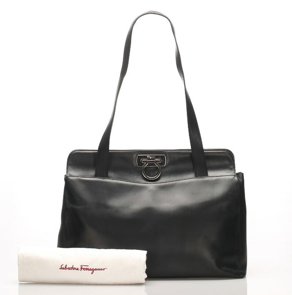 ガンチーニ DH-21 8276 ブラック  レザー トートバッグ レディース 中古