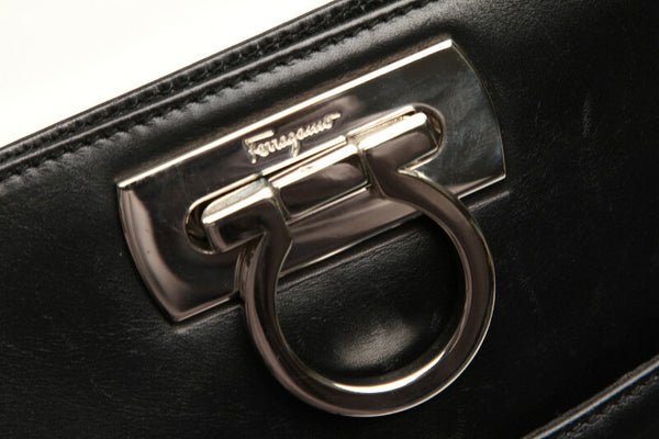 ガンチーニ DH-21 8276 ブラック  レザー トートバッグ レディース 中古