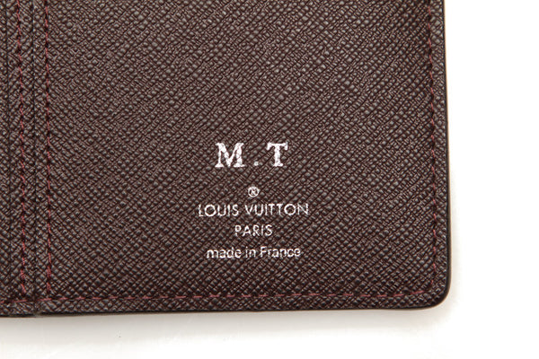 ルイ ヴィトン タイガ ポルトフォイユブラザ イニシャル入り M32578 ブラウン レザー 長財布 レディース LOUIS VUITTON 中古
