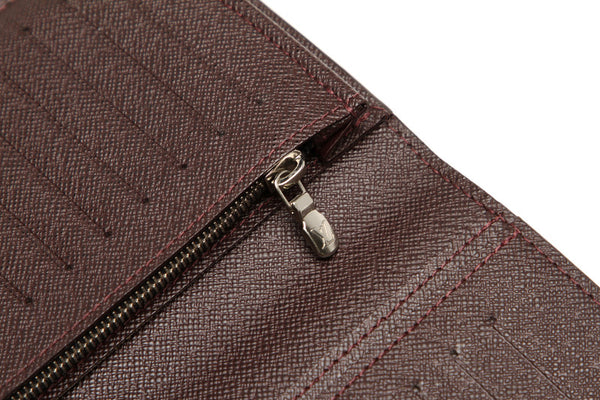 ルイ ヴィトン タイガ ポルトフォイユブラザ イニシャル入り M32578 ブラウン レザー 長財布 レディース LOUIS VUITTON 中古