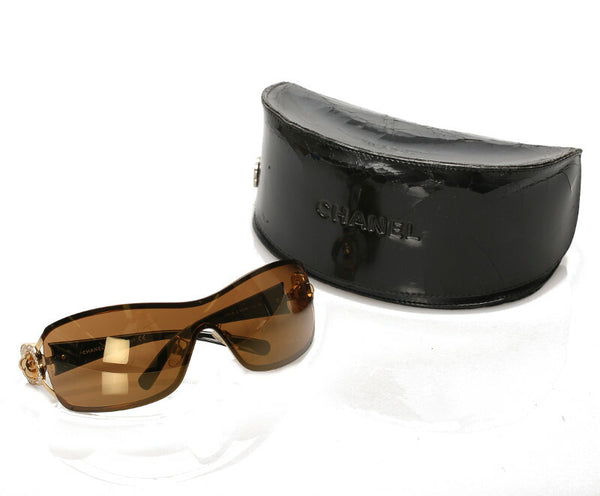 シャネル ココマーク 4164B ブラック ブラウン プラスチック サングラス レディース CHANEL 中古