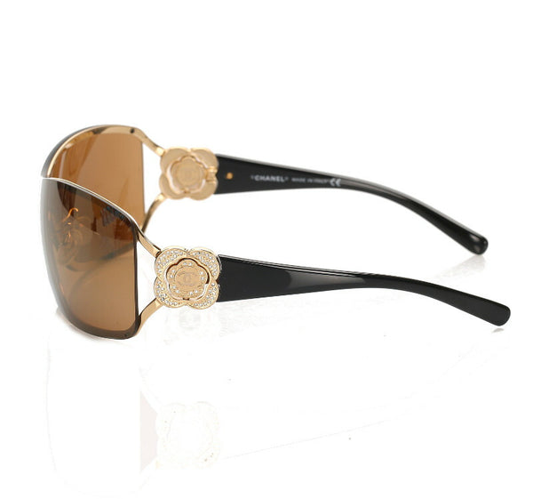 シャネル ココマーク 4164B ブラック ブラウン プラスチック サングラス レディース CHANEL 中古