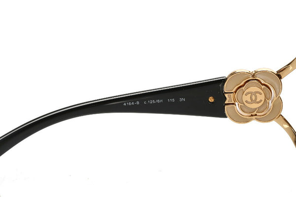 シャネル ココマーク 4164B ブラック ブラウン プラスチック サングラス レディース CHANEL 中古