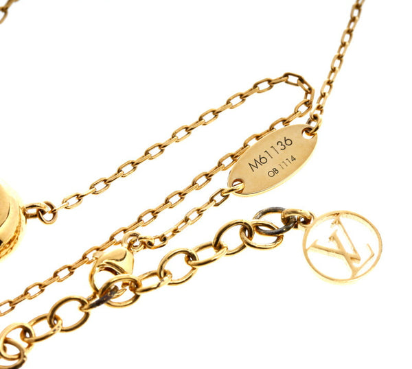 ルイ ヴィトン M61136 ゴールド メッキ LV＆V ハート ネックレス レディース LOUIS VUITTON 中古