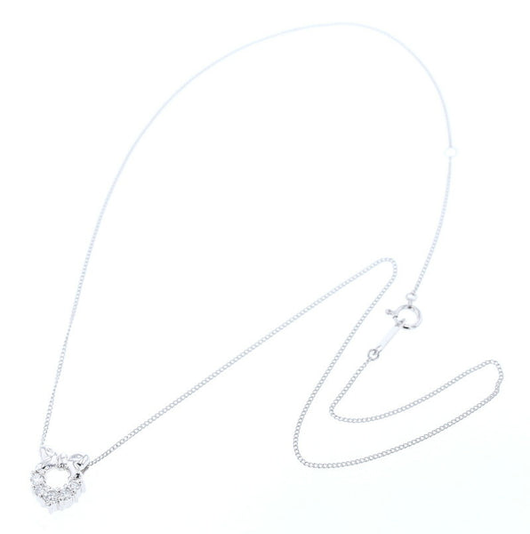 Pt900 プラチナ Pt850 プラチナ ダイヤ0.21ct ネックレス レディース 中古