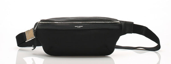 イヴ サンローラン ブラック  キャンバス ウエストバッグ レディース YVES SAINT LAURENT 中古