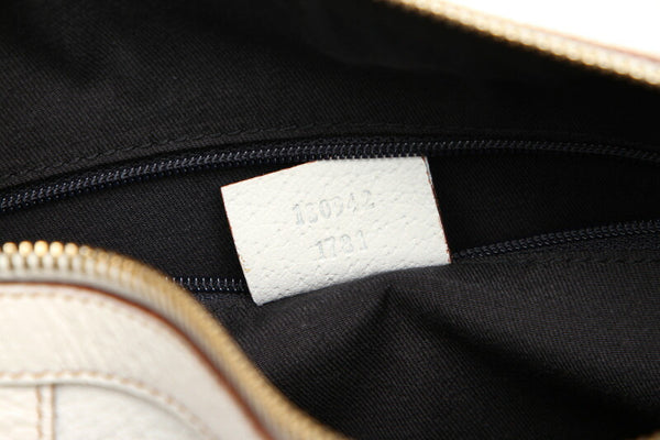 グッチ アビー 150942 ホワイト  レザー ハンドバッグ レディース GUCCI 中古