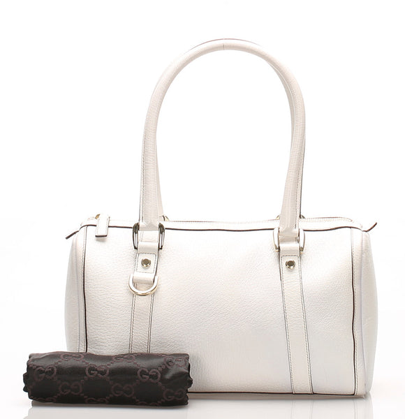 グッチ アビー 150942 ホワイト  レザー ハンドバッグ レディース GUCCI 中古