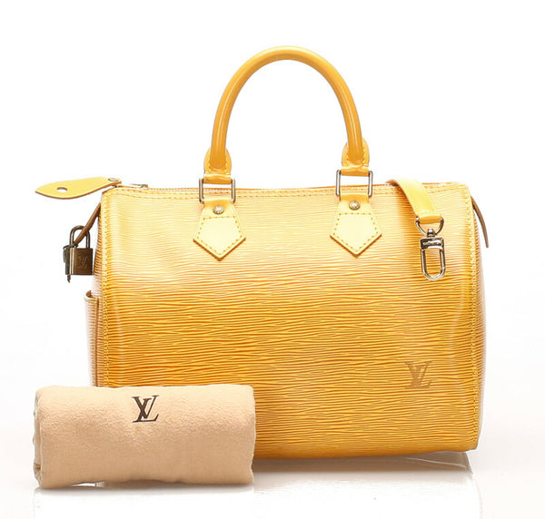 ルイ ヴィトン エピ スピーディ25 M43019 イエロー レザー ハンドバッグ ショルダーバッグ 2WAY レディース LOUIS VUITTON 中古