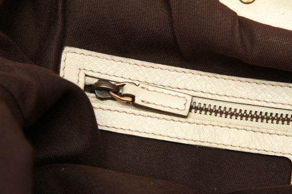 グッチ バンブー 124290 グレー レザー ハンドバッグ レディース GUCCI 中古