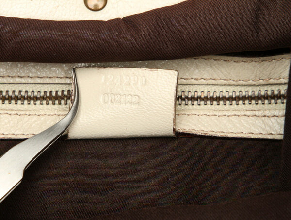 グッチ バンブー 124290 グレー レザー ハンドバッグ レディース GUCCI 中古