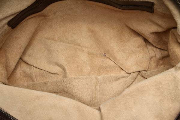 ボッテガヴェネタ イントレチャート ブラウン  レザー トートバッグ レディース BOTTEGAVENETA 中古