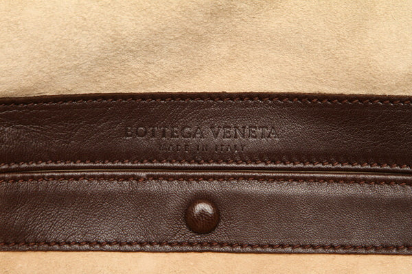 ボッテガヴェネタ イントレチャート ブラウン  レザー トートバッグ レディース BOTTEGAVENETA 中古